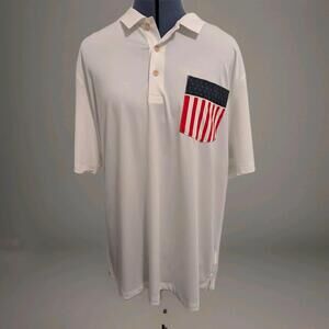 NWT Puma MATTR Golf Polo Volition XL America White USA Flag "Laurel Oak"
